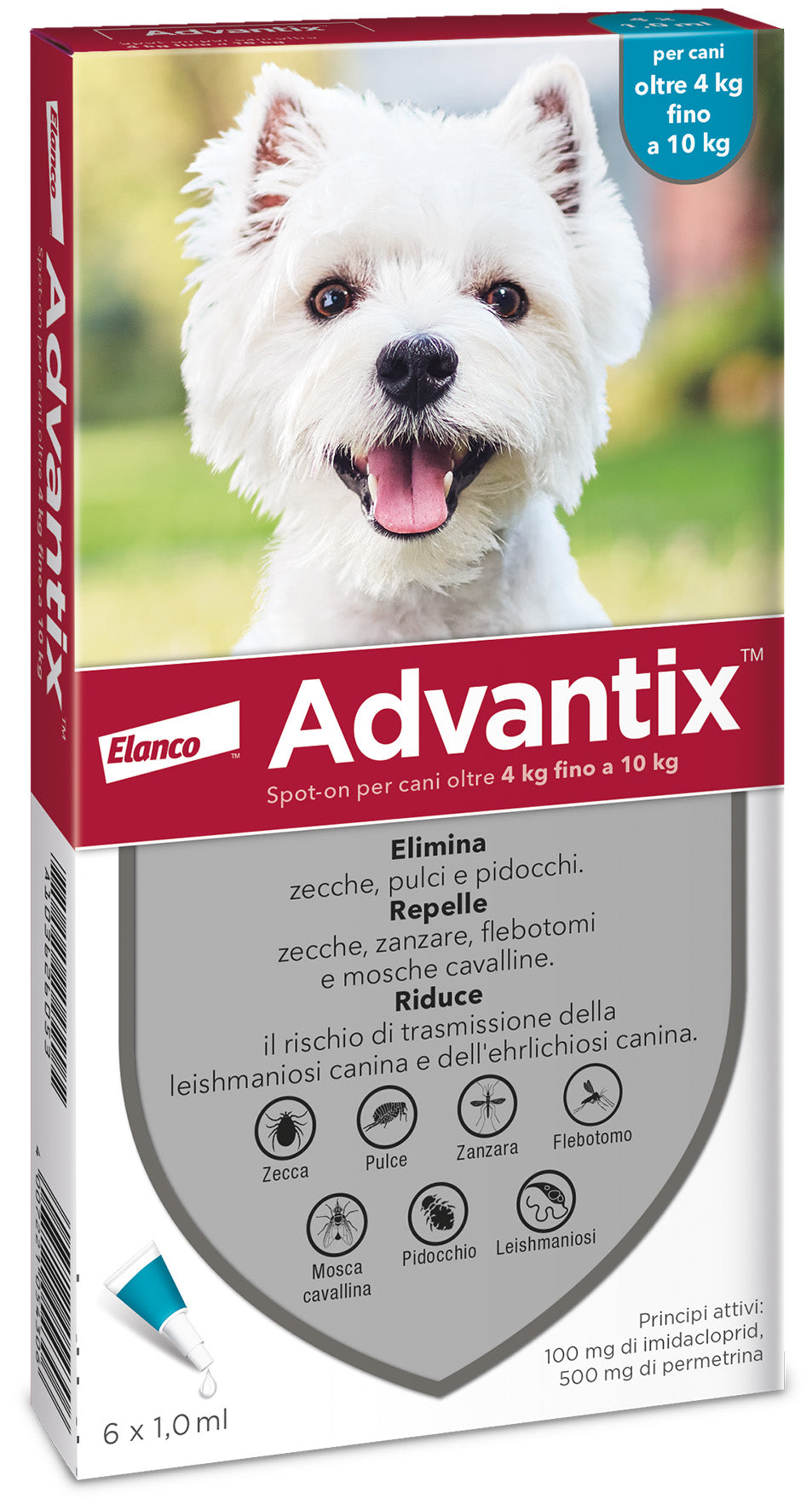 Advantix - Cane 4 - 10 kg. Pipette 6 x 1,0ml