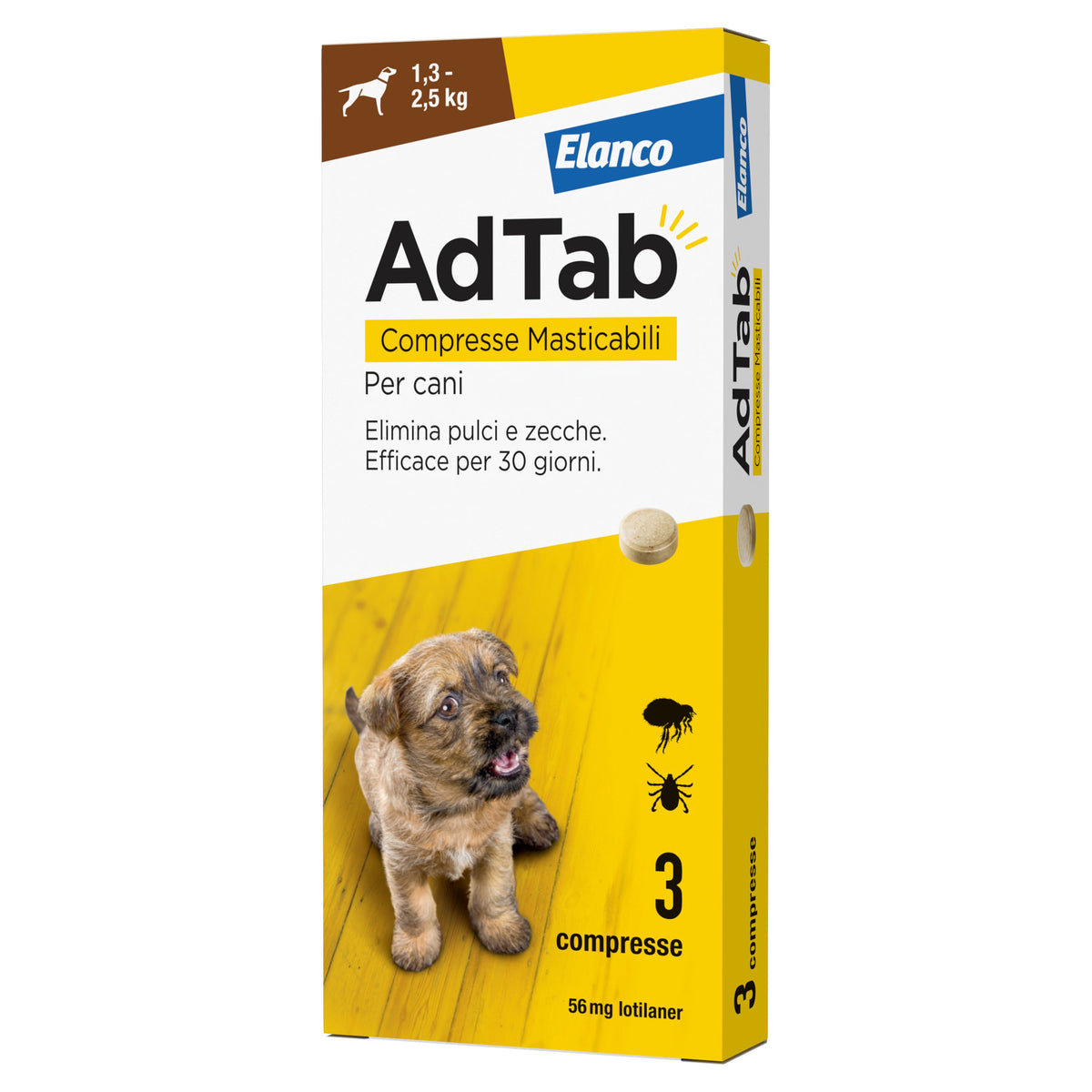 Ad Tab - Comp. Masticabili per Cani 56,25 mg. da kg.1,3 a kg.2,5 x 3p.