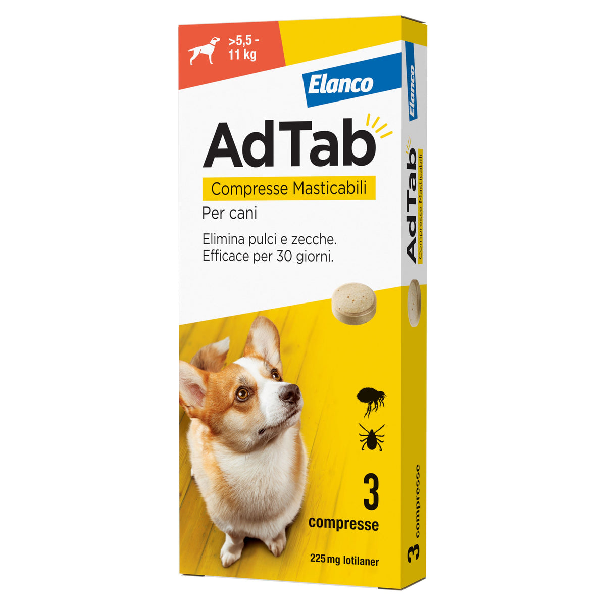 Ad Tab - Comp. Masticabili per Cani 225 mg. da kg.5,5 a kg.11 x 3p.