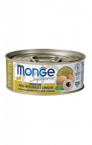 Monge - Scatolette Cat Supreme Sterilized Tonno con Riso Integrale e Longan gr.80 x 24p.