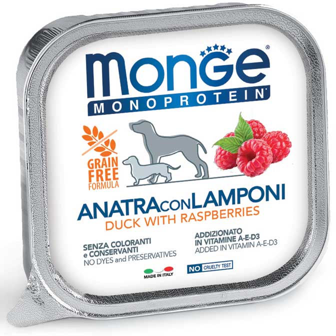 Monge - Dog Monoproteico Frutta Anatra / Lamponi gr.150 x 24p.