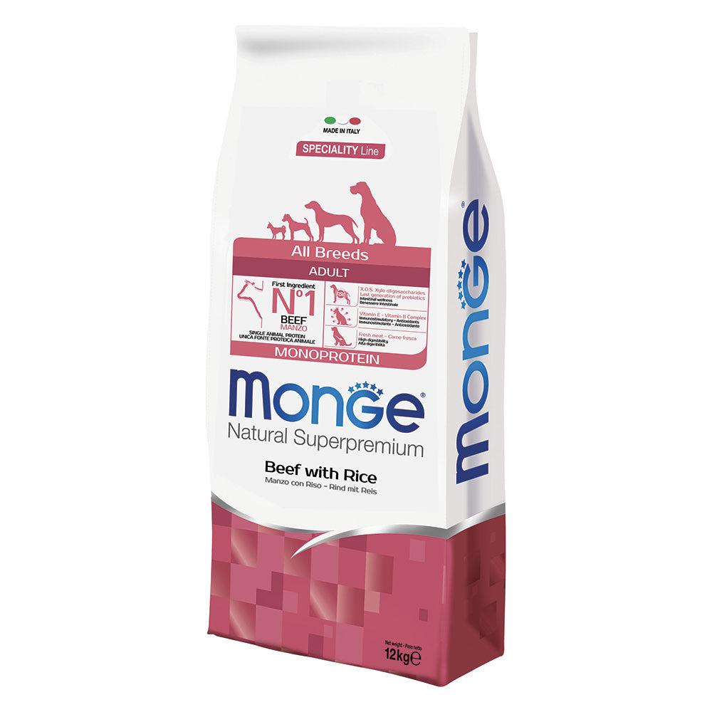 Monge - All Breeds Adult Monop Manzo / Riso kg.12