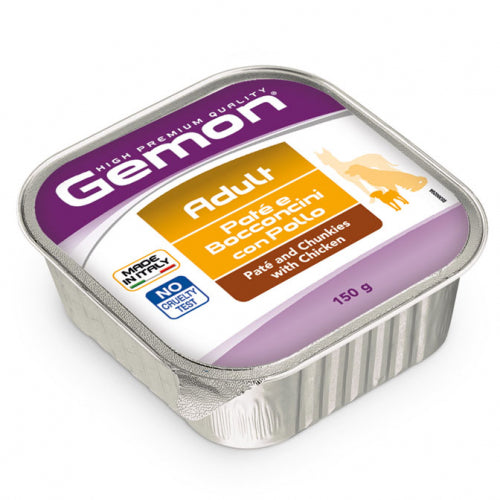 Gemon - Dog Pate&#39; / Bocconi Adult con Pollo gr.150 x 24p.