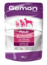 Gemon - Dog Busta Adult con Bocconcini Manzo e Prosciutto gr.100 x 24p.